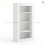 Frameless Modern White Shaker Wall Mullion Door - 1 Door 3 Shelves - Glass And Clips Not Included.
