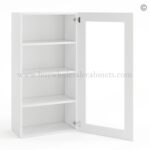 Frameless Modern White Shaker Wall Mullion Door - 1 Door 3 Shelves - Glass And Clips Not Included. - Image 2