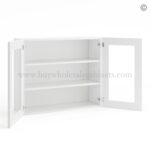 Frameless Modern White Shaker Wall Mullion Door 30"H - 2 Door 2 Shelves - Glass And Clips Not Included. - Image 2