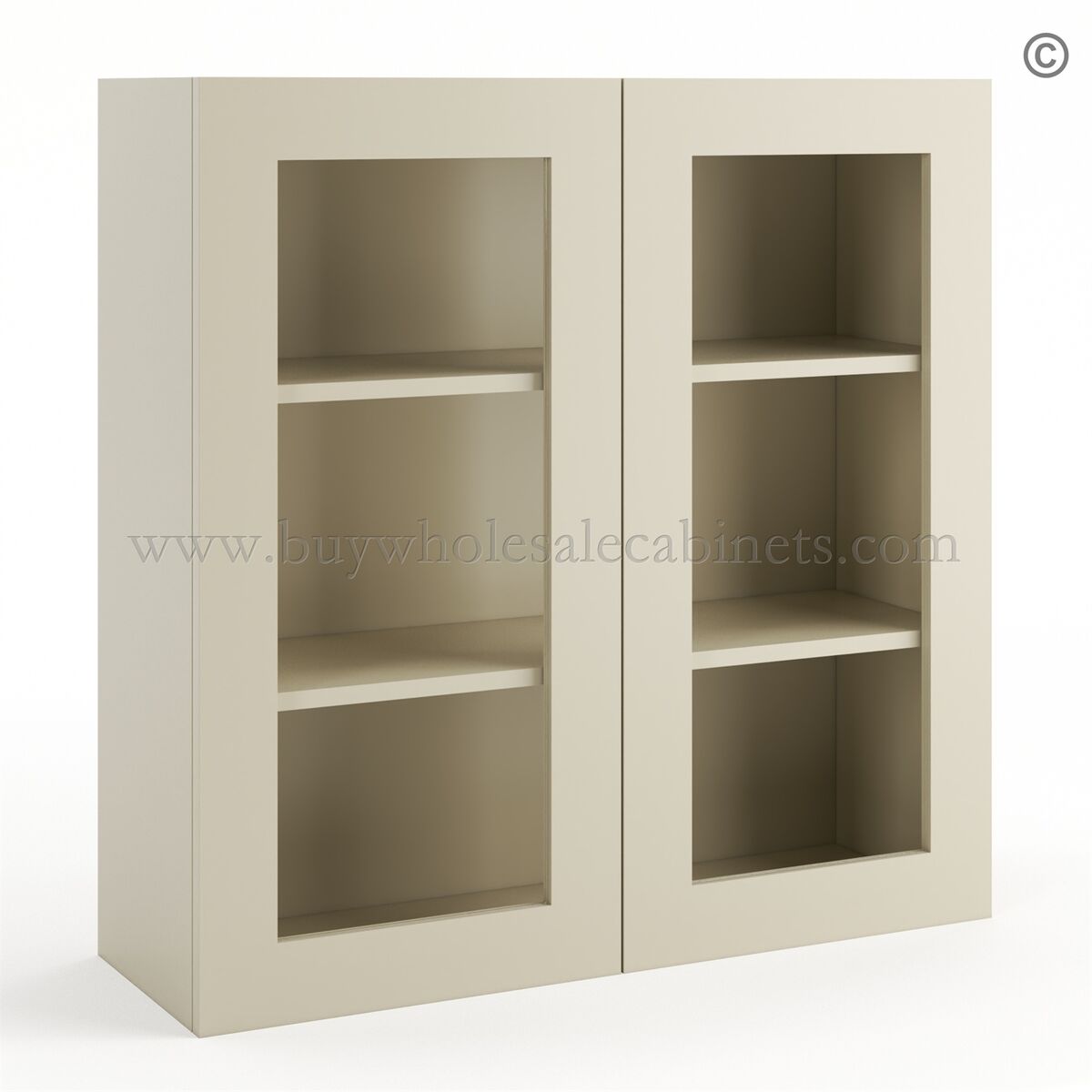 34-ivory-white-shaker-36”-high-two-doors-glass-wall-cabinet-closed