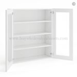 Frameless Modern White Shaker Wall Mullion Door 42"H - 2 Door 3 Shelves - Glass And Clips Not Included. - Image 2