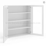 Frameless White Deco Wall Mullion Door 42"H - 2 Door 3 Shelves - Glass And Clips Not Included. - Image 2