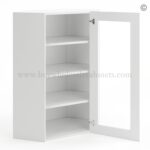 Frameless Modern White Shaker Wall Diagonal Mullion Door - 1 Door 3 Shelves - No Glass - Image 2
