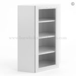 Frameless White Deco Wall Diagonal Mullion Door - 1 Door 3 Shelves - No Glass