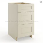 Frameless Ivory White Base Drawer Cabinet - 3 Drawers