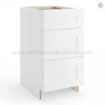 Frameless Modern White Shaker Base Drawer Cabinet - 3 Drawers