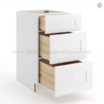 Frameless Modern White Shaker Base Drawer Cabinet - 3 Drawers - Image 2