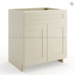 Frameless Ivory White Sink Base Cabinet - 2 Doors & 1 False Drawer