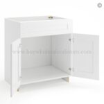 Frameless Modern White Shaker Sink Base Cabinet - 2 Doors & 1 False Drawer - Image 2