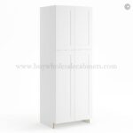 Frameless Modern White Shaker Pantry Cabinet - Double Doors 30"W