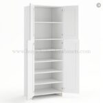 Frameless Modern White Shaker Pantry Cabinet - Double Doors 30"W - Image 2