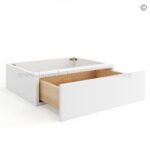 Frameless Modern White Shaker Vanity Knee Drawer - Image 2
