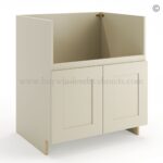 Frameless Ivory White Farm Sink Base Cabinet - 2 Doors