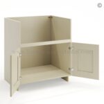 Frameless Ivory White Farm Sink Base Cabinet - 2 Doors - Image 2