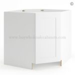 Frameless Modern White Shaker Base Diagonal Cabinet 1 Door (Excludes Metal Lazy Susan Insert)