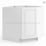 Frameless White Deco Base Diagonal Cabinet 1 Door (Excludes Metal Lazy Susan Insert)