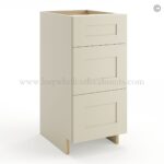 Frameless Ivory White Vanity Base Drawer Cabinet - 3 Drawers