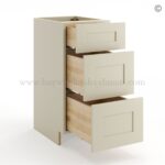 Frameless Ivory White Vanity Base Drawer Cabinet - 3 Drawers - Image 2
