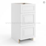 Frameless White Deco Vanity Base Drawer Cabinet - 3 Drawers