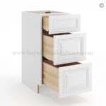 Frameless White Deco Vanity Base Drawer Cabinet - 3 Drawers - Image 2