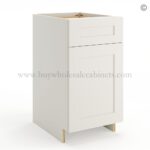Frameless Pearl White Base Cabinet - 1 Drawer, 1 Door, 1 Shelf