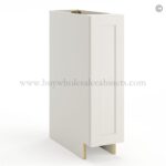 Frameless Pearl White Base Spice Rack Pull Out - 1 Full Height Door