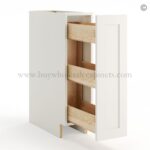 Frameless Pearl White Base Spice Rack Pull Out - 1 Full Height Door - Image 2