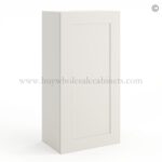 Frameless Pearl White 36" Tall Wall Cabinet - 1 Door 2 Shelves
