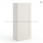 Frameless Pearl White 42" Tall Wall Cabinet - 1 Door 3 Shelves