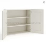 Frameless Pearl White 30" Tall Wall Cabinet - 2 Doors 2 Shelves - Image 2