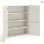 Frameless Pearl White 42" Tall Wall Cabinet - 2 Doors 3 Shelves - Image 2