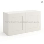 Frameless Pearl White Deep Wall Cabinet - 2 Doors No Shelf - 12"D, 30"W