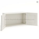 Frameless Pearl White Deep Wall Cabinet - 2 Doors No Shelf - 12"D, 24"W - Image 2