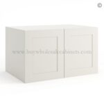 Frameless Pearl White 24" Deep Wall Cabinet - 2 Doors No Shelf