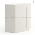 Frameless Pearl White 24" Wide Wall Diagonal Door - 1 Door, 1 Shelf