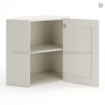 Frameless Pearl White 24" Wide Wall Diagonal Door - 1 Door, 1 Shelf - Image 2