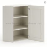 Frameless Pearl White 24" Wide Wall Diagonal Door - 1 Door 2 Shelves - Image 2
