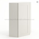 Frameless Pearl White 24" Wide Wall Diagonal Door - 1 Door 3 Shelves -