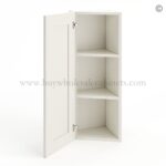 Frameless Pearl White 12" Wide Wall End Angle - 1 Door 2 Shelves - Image 2