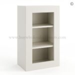 Frameless Pearl White Wall Mullion Door - 1 Door 2 Shelves - Glass And Clips Not Included.