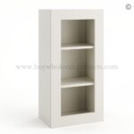 Frameless Pearl White Wall Mullion Door - 1 Door 2 Shelves - Glass And Clips Not Included.