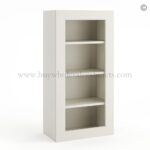 Frameless Pearl White Wall Mullion Door - 1 Door 3 Shelves - Glass And Clips Not Included.