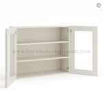 Frameless Pearl White Wall Mullion Door 30"H - 2 Door 2 Shelves - Glass And Clips Not Included. - Image 2