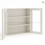 Frameless Pearl White Wall Mullion Door 36"H - 2 Door 2 Shelves - Glass And Clips Not Included. - Image 2