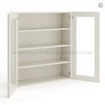 Frameless Pearl White Wall Mullion Door 42"H - 2 Door 3 Shelves - Glass And Clips Not Included. - Image 2
