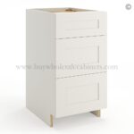 Frameless Pearl White Base Drawer Cabinet - 3 Drawers