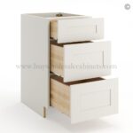Frameless Pearl White Base Drawer Cabinet - 3 Drawers - Image 2