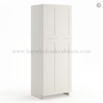 Frameless Pearl White Pantry Cabinet - Double Doors 30"W
