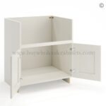 Frameless Pearl White Farm Sink Base Cabinet - 2 Doors - Image 2
