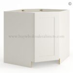 Frameless Pearl White Base Diagonal Cabinet 1 Door (Excludes Metal Lazy Susan Insert)